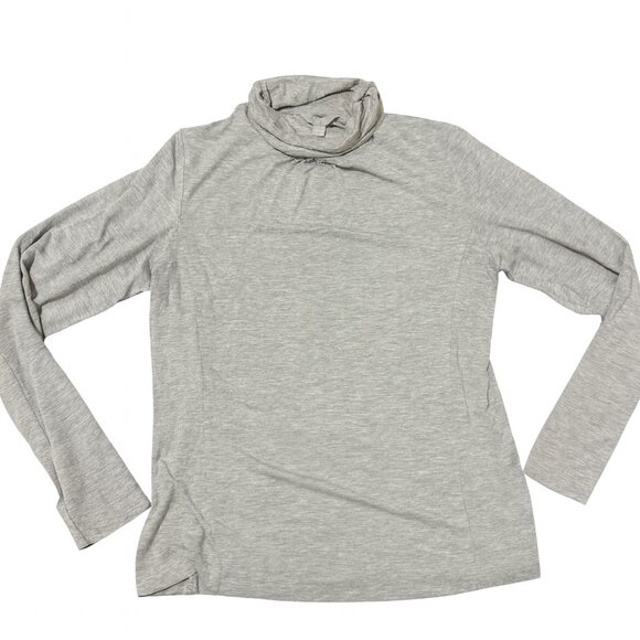 Pure Turtleneck Top M Light Gray Modal Cashmere Soft Long Sleeve Cozycore - Picture 2 of 7